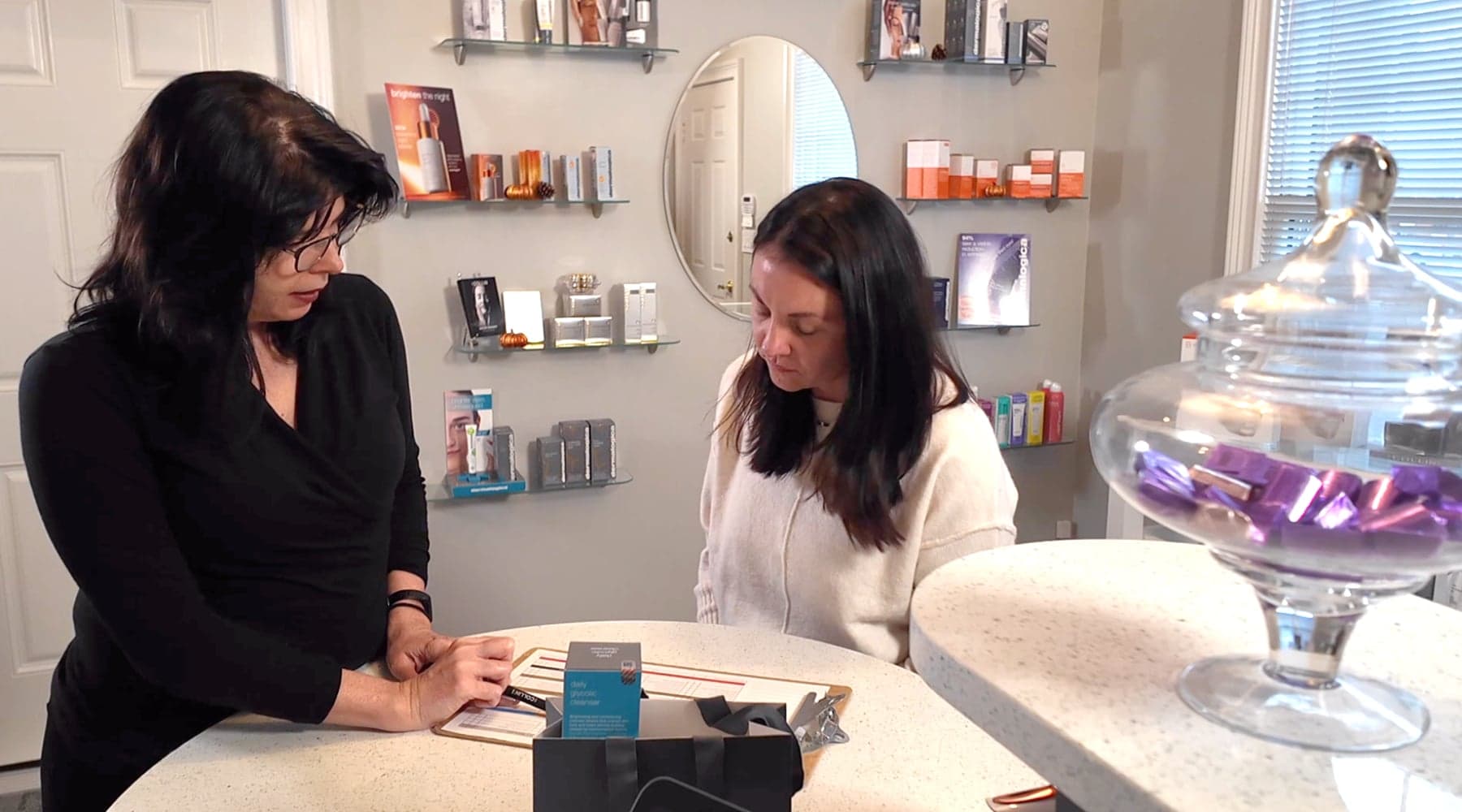 Skincare consultation at Amy's Skincare Oasis