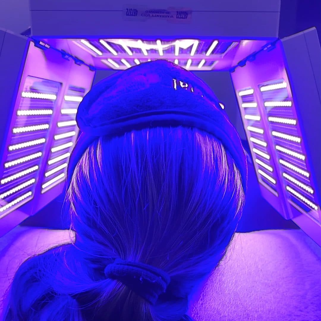 Red light therapy treatment at Amy's Skincare Oasis
